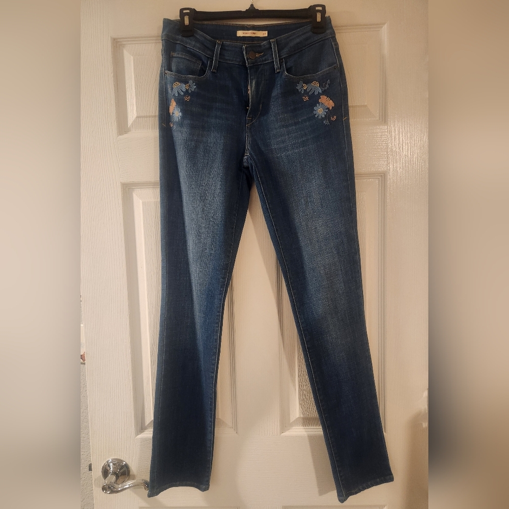 Levi's Mid Rise Skinny Embroidered Floral Jeans 27